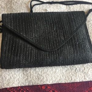 Straw black handbag